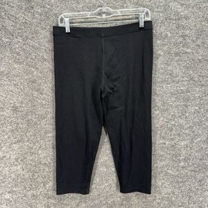 RRS Activewear Leggings Women XL Black Mid Rise Capri Pull On Skinny Athletic